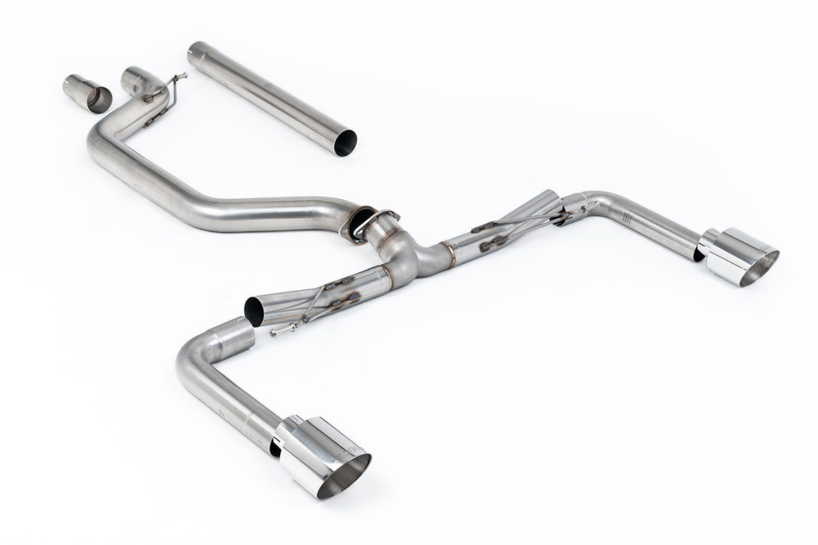 Milltek Sport Cat-back - Volkswagen Golf - Race System (Loudest) - 80mm OPF/GPF Back System with Polished GT-115 Trims