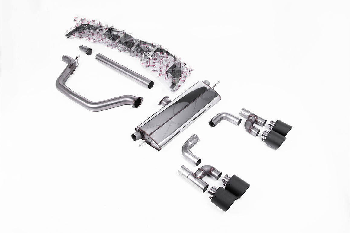 Milltek Sport Particulate Filter-back - Volkswagen Golf - OPF/GPF Back - Golf R Style - Road+ (ECE Approval Coming Soon) with Carbon Fibre JET-115 Tips