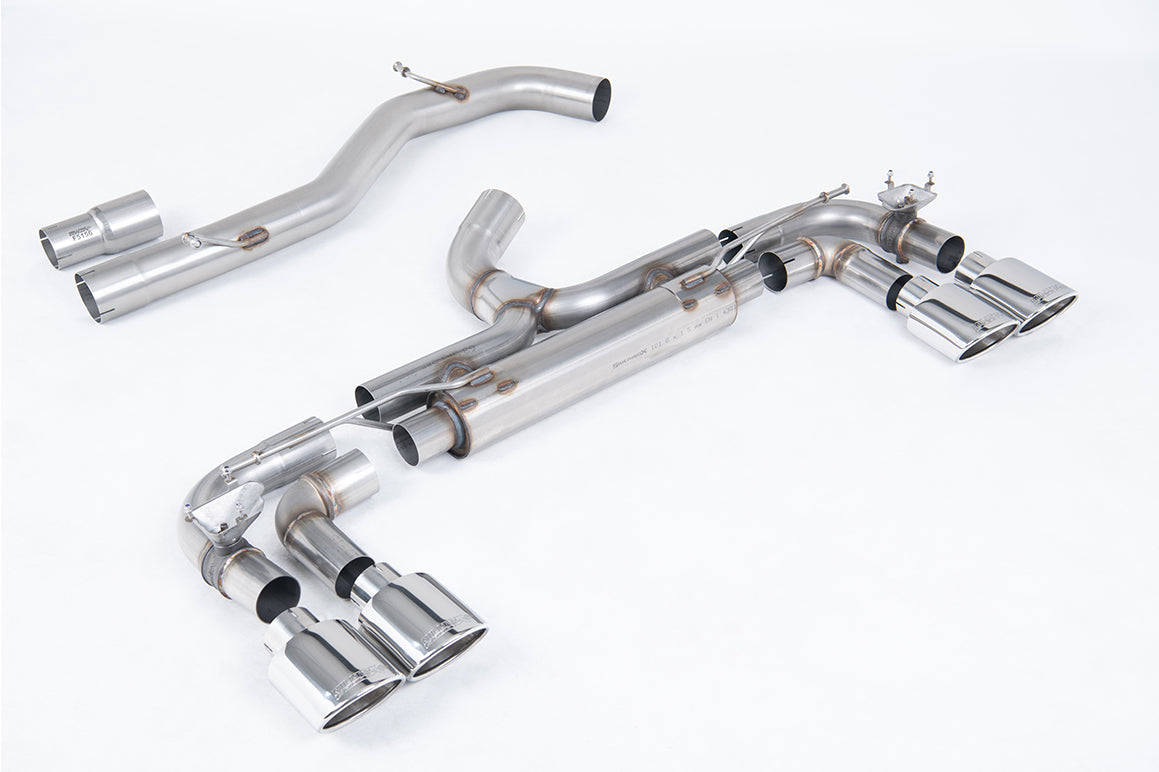 Milltek Sport Volkswagen Golf MK7 R Cat-back, Non-Resonated, Race, Polished (SSXVW718)