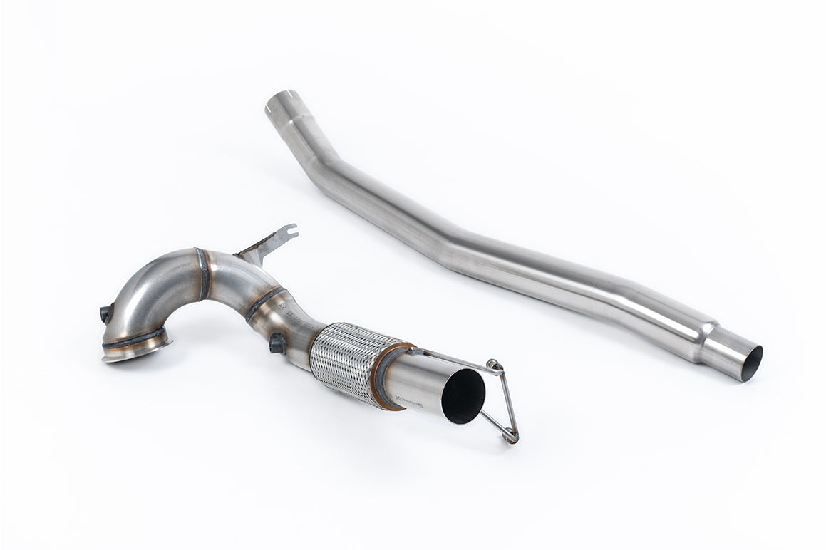 Milltek Sport Large Bore Downpipe and Hi-Flow Sports Cat - Volkswagen Arteon 2.0TSI 280PS 4Motion (North American Non Valved / Downturn Tips) - V2 Large Bore Downpipe with 200CPSI HJS Cat (104mm to 80mm) - Must be fitted with OE Cat Back Only