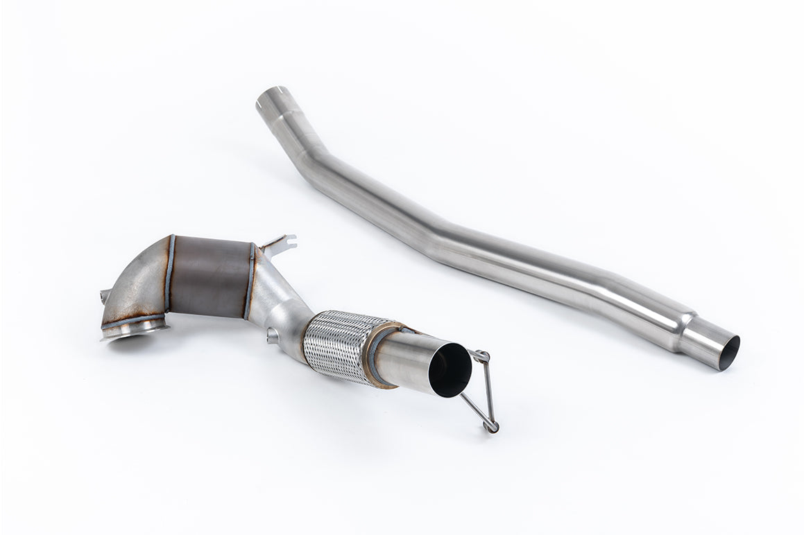 Milltek Sport Large-bore Downpipe and De-cat - Volkswagen Arteon 2.0TSI 280PS 4Motion (North American Non Valved / Downturn Tips) - V2 Large Bore Decat Downpipe (104mm to 80mm) - Must be fitted with OE Cat Back Only