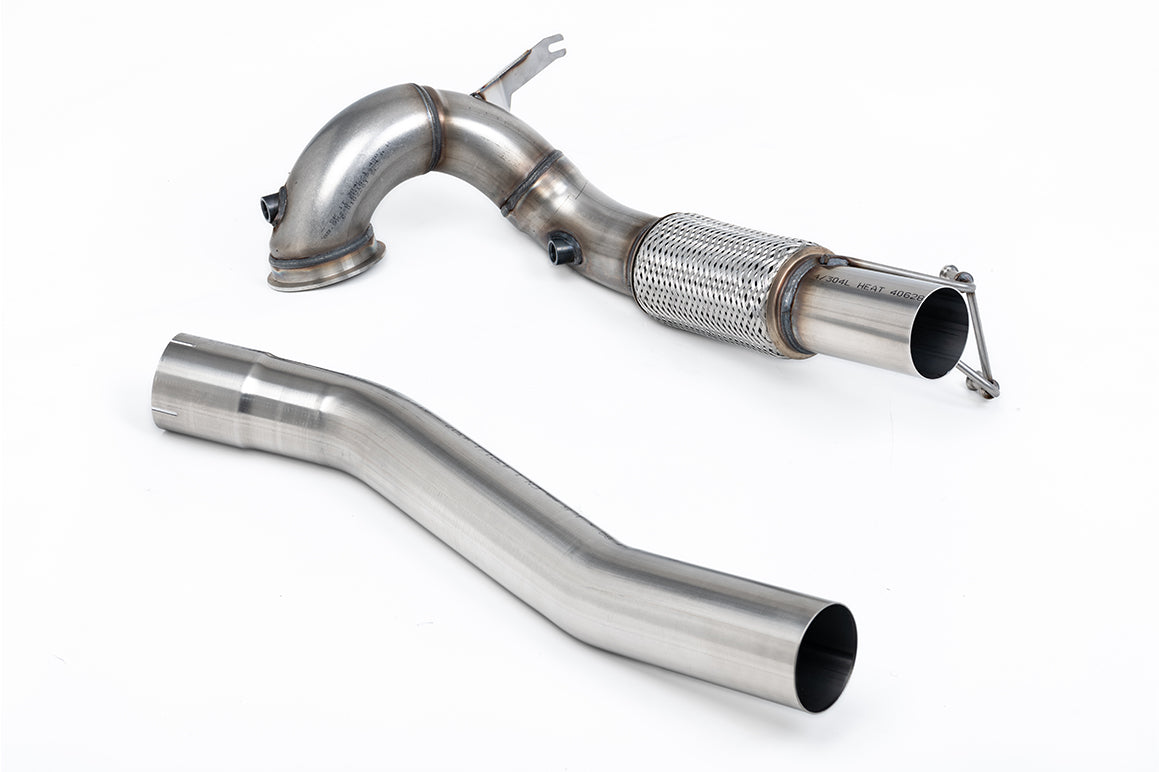 Milltek Sport Large-bore Downpipe and De-cat - Volkswagen Golf Mk8 GTi (245ps Non-GPF / North American Models Only) - 94mm / 3.7inch ID Turbo Outlet to 80mm / 3.15inch Downpipe with Decat - Fits with Milltek Cat Back System Only